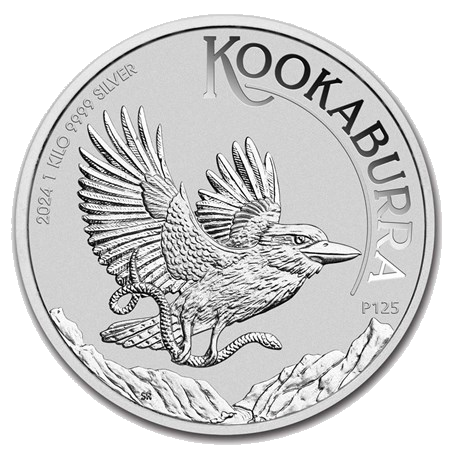 Australian Kookaburra Zilver 1 KILO 2024 BU voorkant