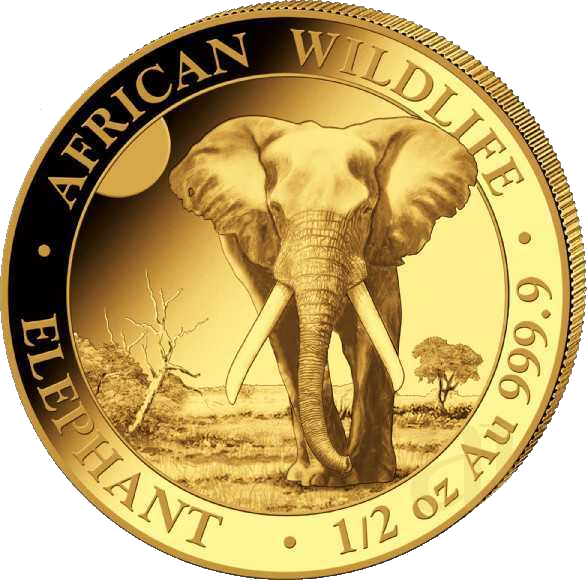 Somalian Elephant Goud 1/2 oz 2025 BU 1