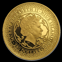 Niue French Trade Dollar 1 toz 2020 PROOF gouden munt achterkant